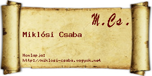 Miklósi Csaba névjegykártya