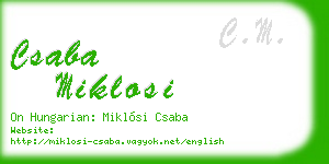 csaba miklosi business card